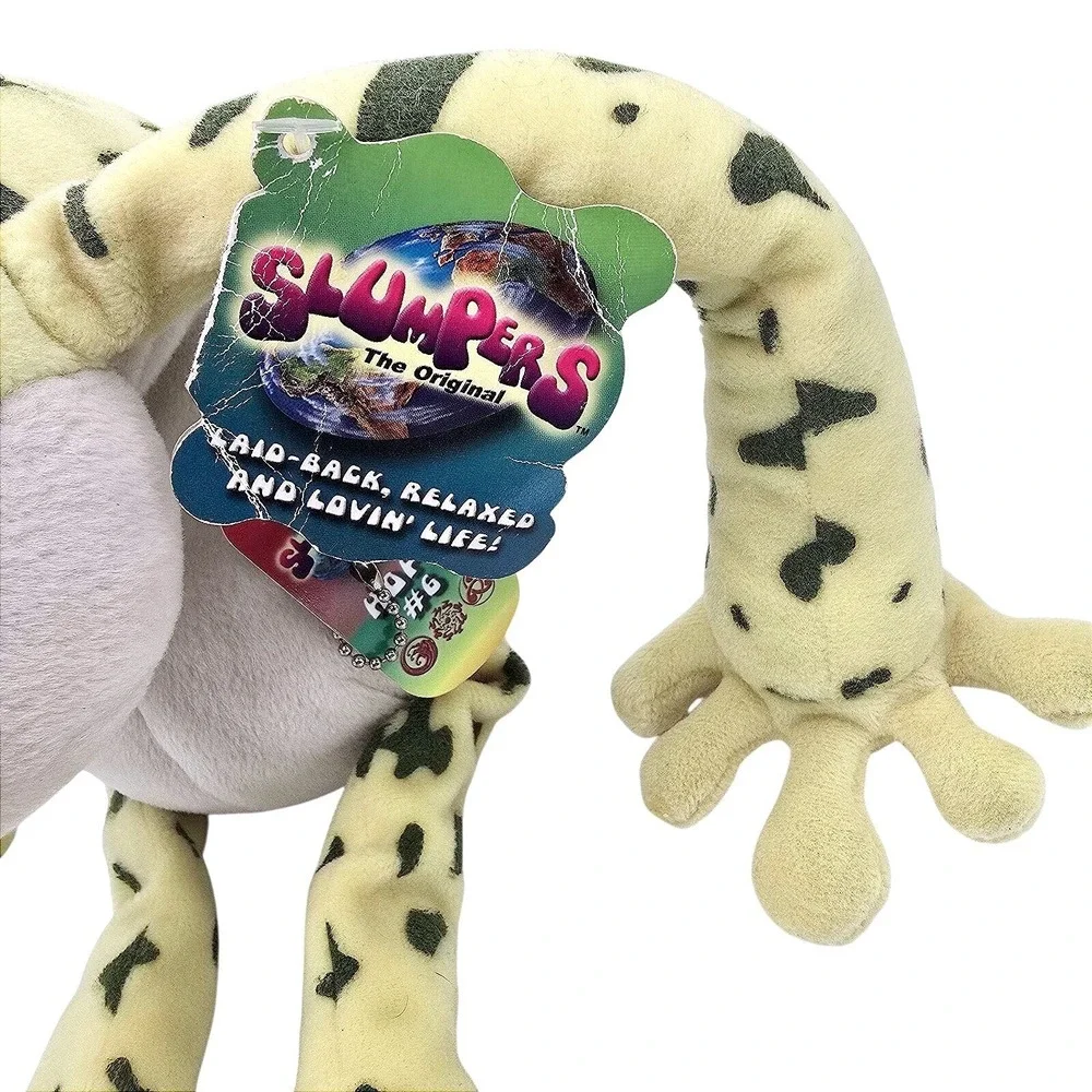 1999 Vtg‎ K&M International Slumpers Bull Frog Plush Yellow 17 in w/Tags